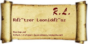 Rötzer Leonidász névjegykártya